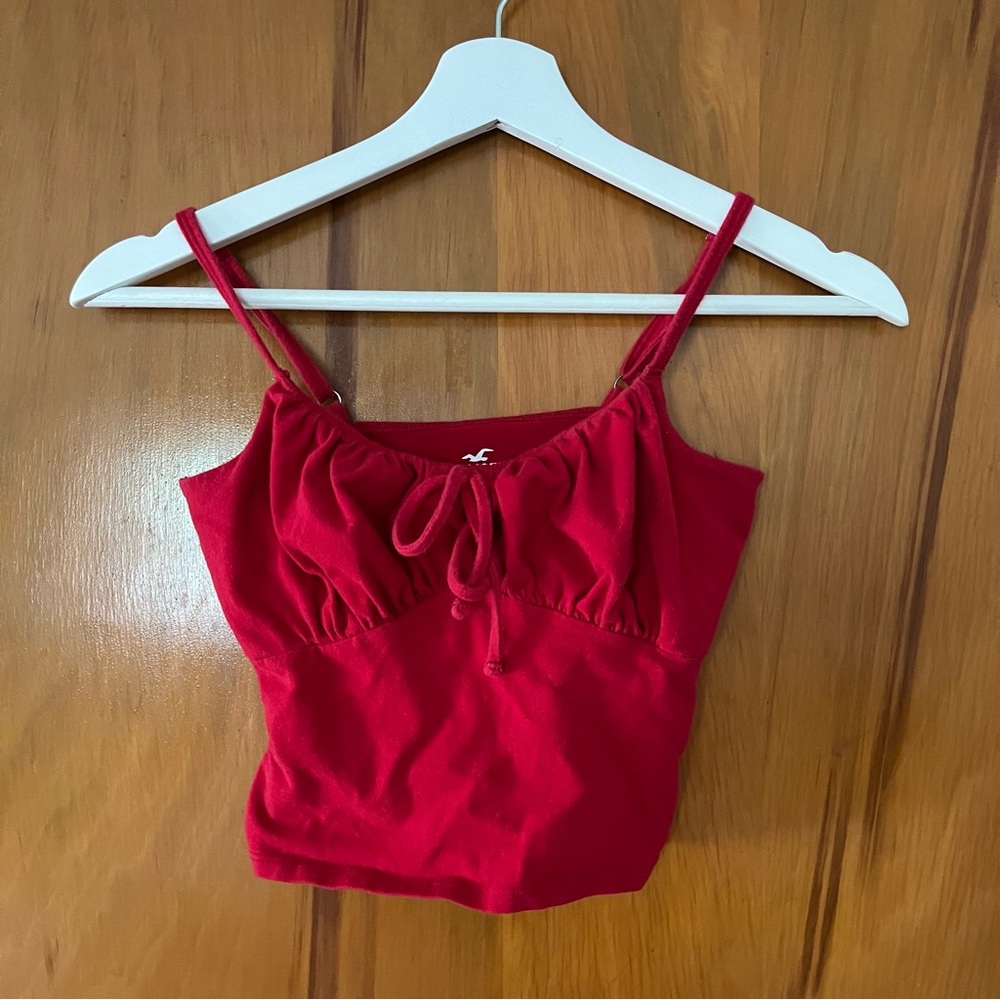 Red Hollister Milkmaid Tank Top